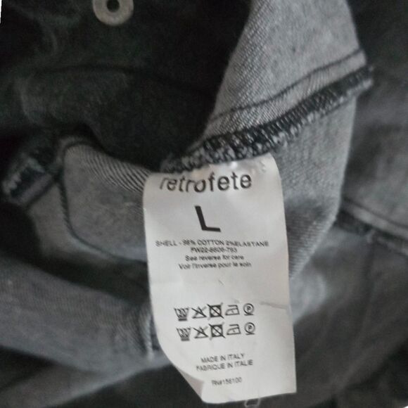 Retrofete Willa Gray Denim Sheath Mini Dress Large Acid Wash Grunge - Picture 2 of 6